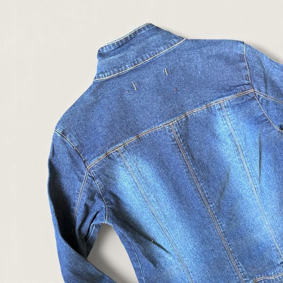Arden B Denim Dress Jacket Women’s XS Longline Button Front 2000s Y2K Jean Dress - Picture 7 of 9